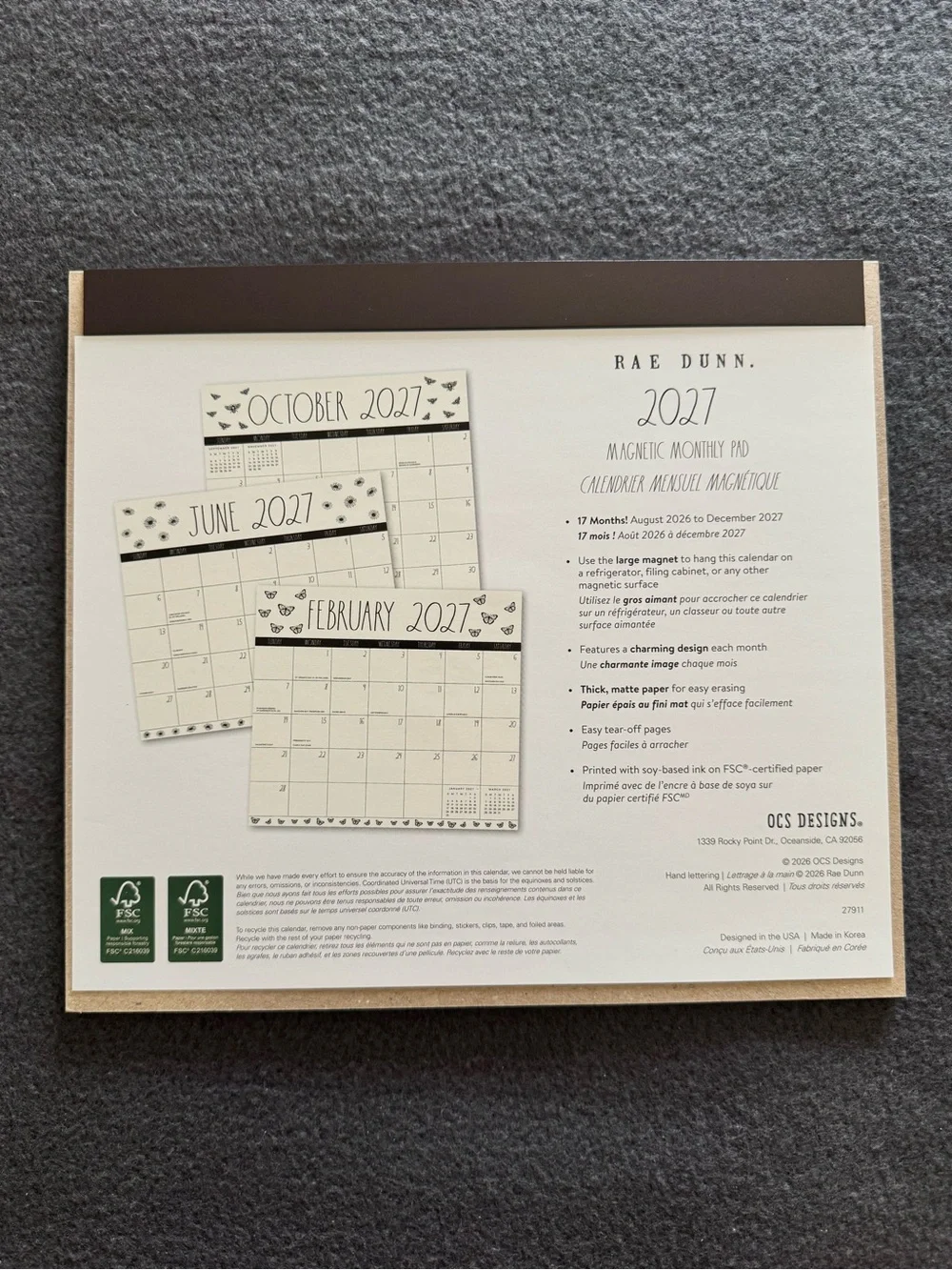 Rae Dunn Magnetic Monthly Planner